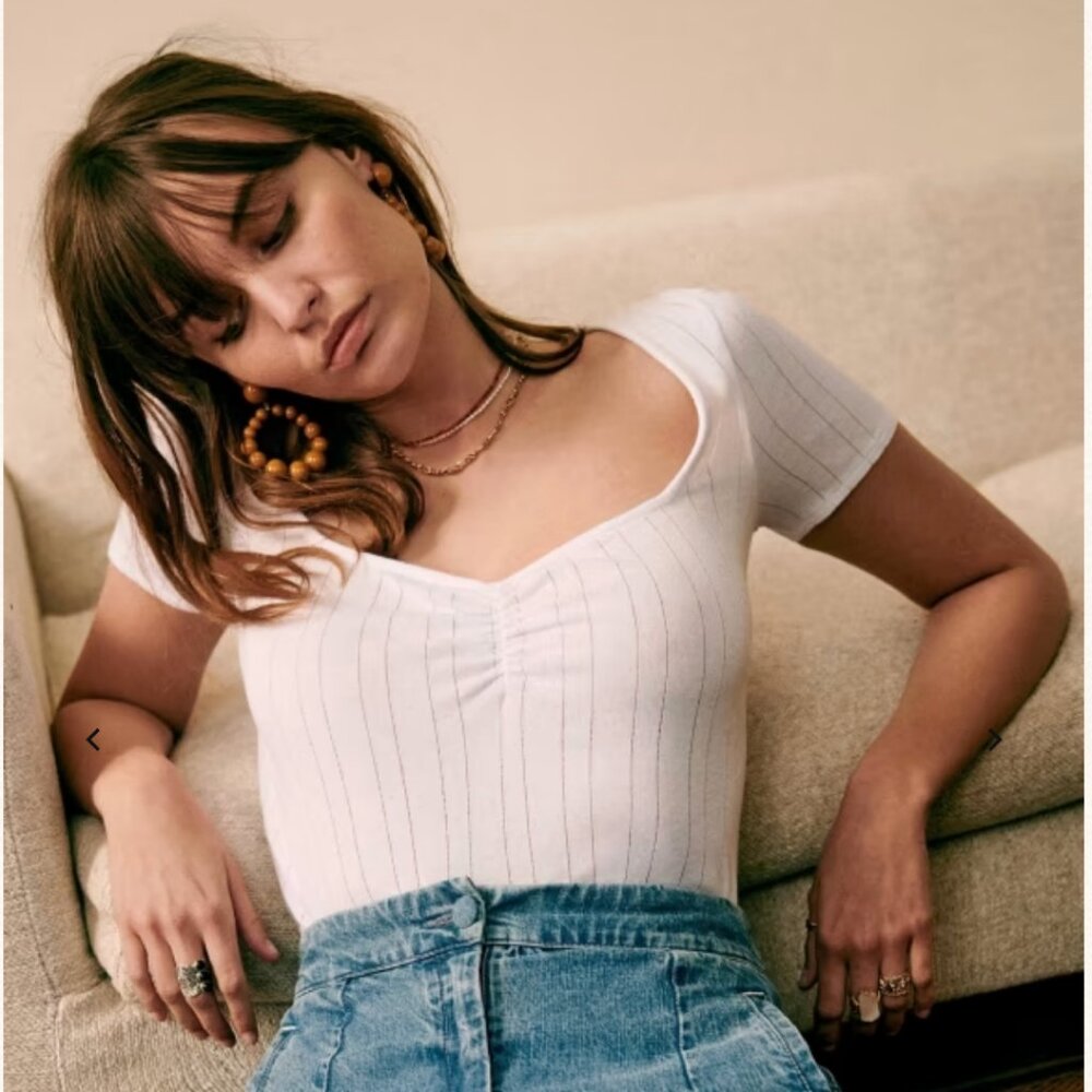 NWT Sézane Irina T-shirt White - Size S
